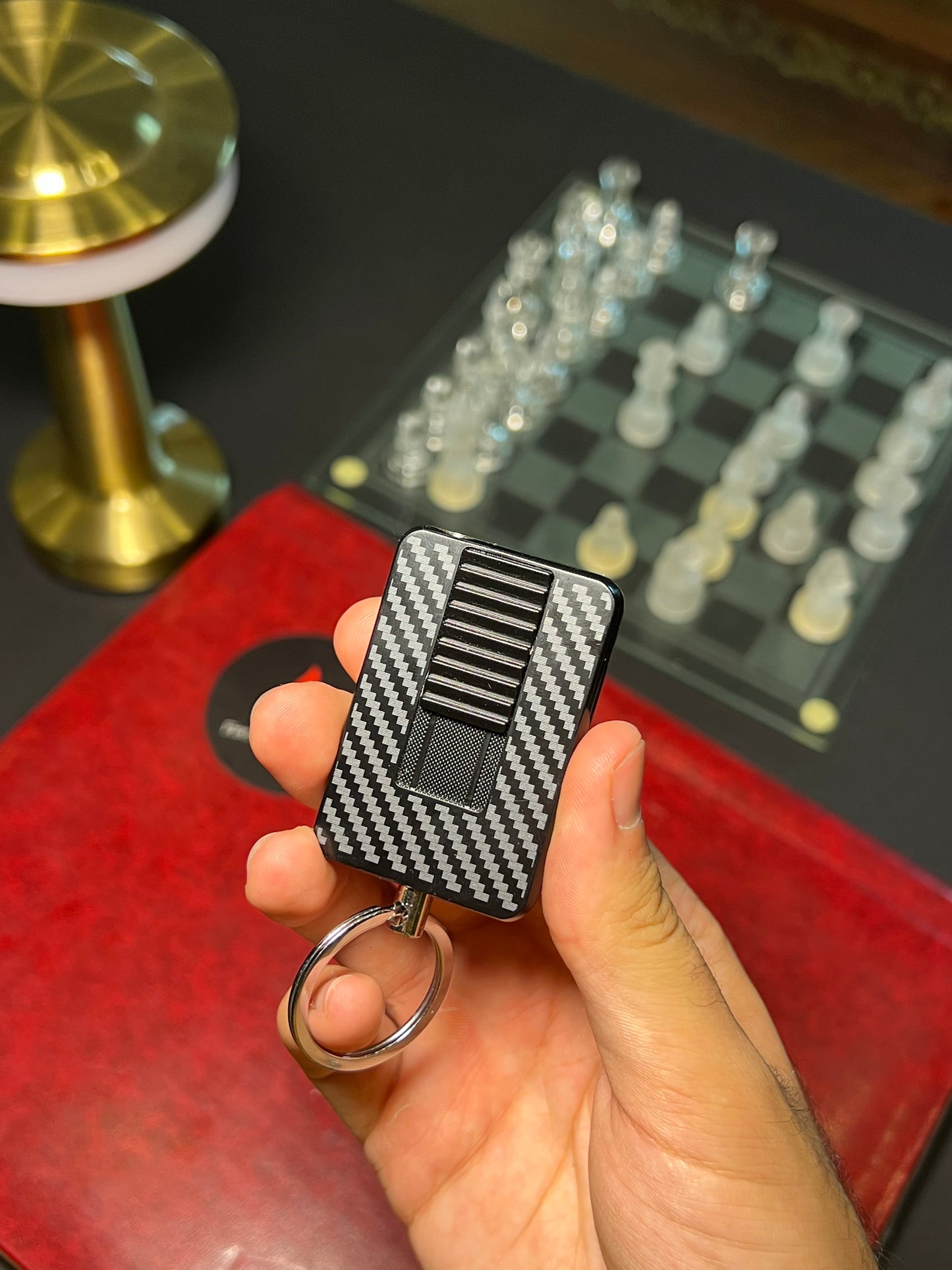 Carbon fiber keychain