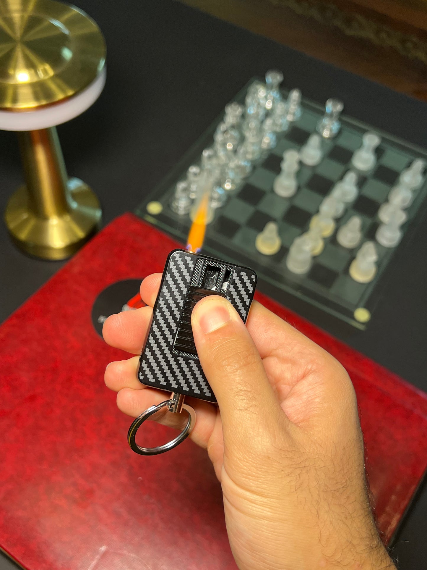 Carbon fiber keychain
