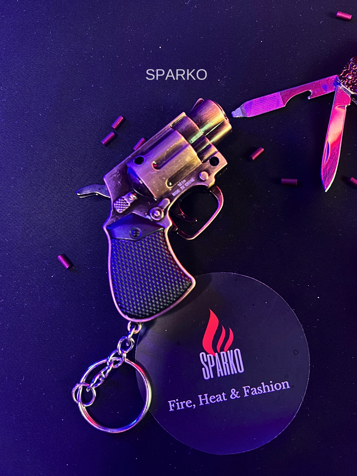 Key chain small gun lighter