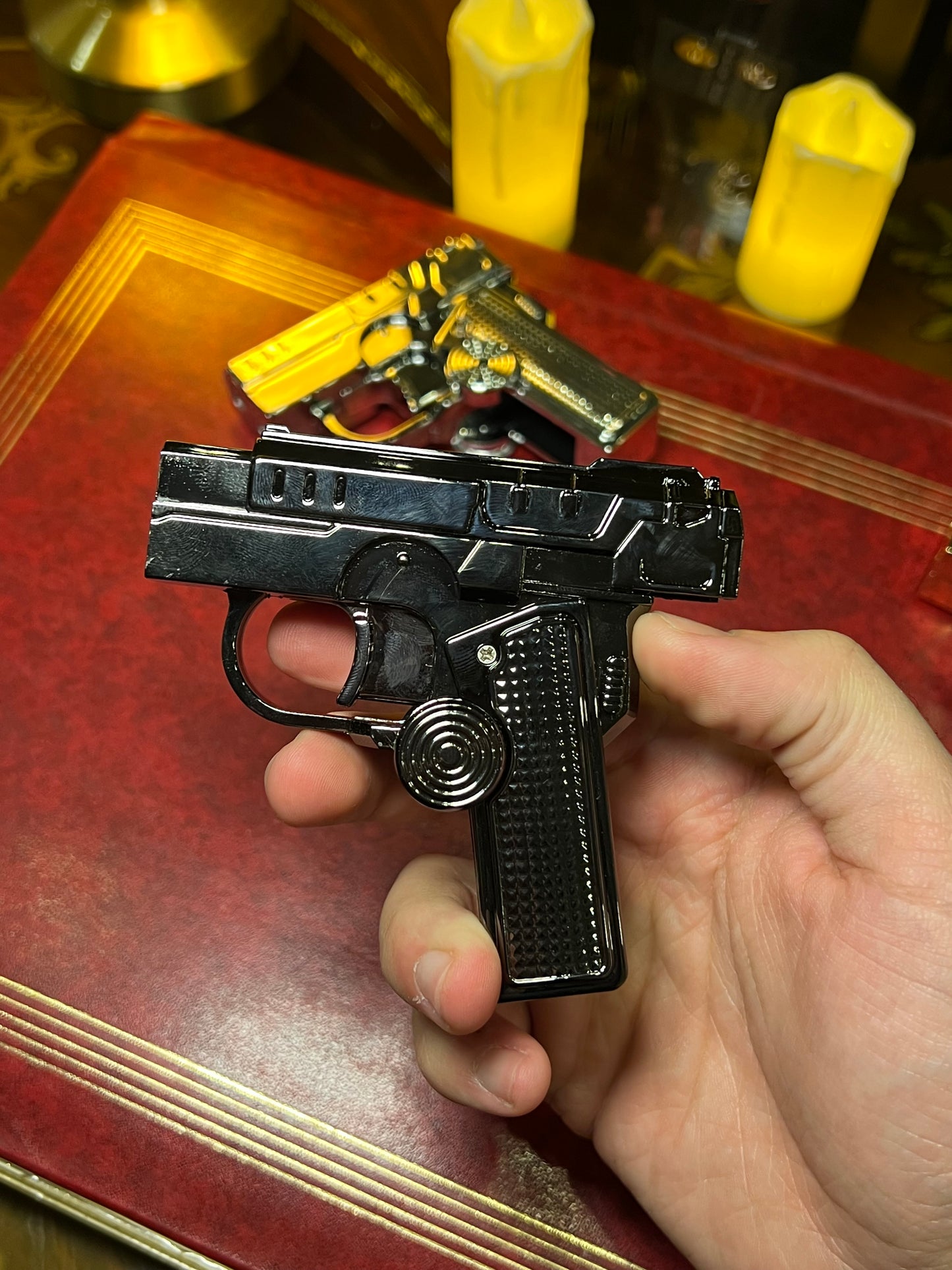 Gun spinning lighter